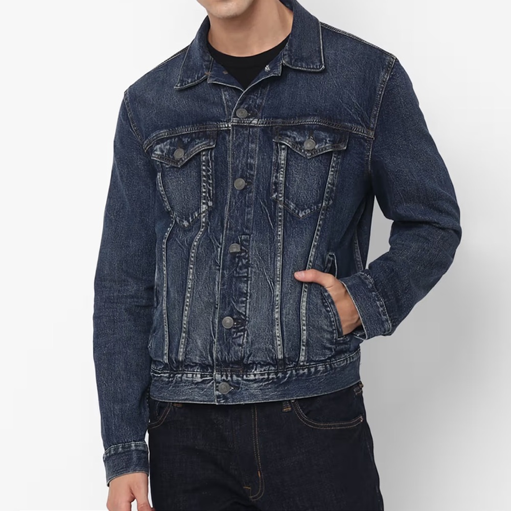 American Eagle Denim Trucker Jacket Dark Wash-Small